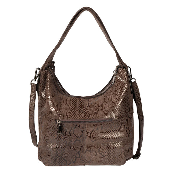 Lavawa Embossed Genuine Leather Hobo Crossbody Bag Handbag Shoulder Bag Purse