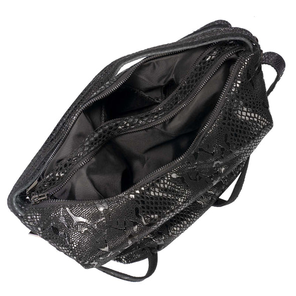 Lavawa Embossed Genuine Leather Hobo Crossbody Bag Handbag Shoulder Bag Purse