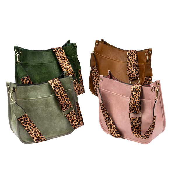 Lavawa Leopard Print Belt Handbag Crossbody Bag Shoulder Bag Purse