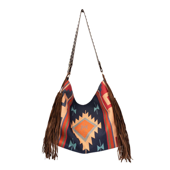 Lavawa Navajo Pattern Bohemian Boho Fringes Western Hobo Bag