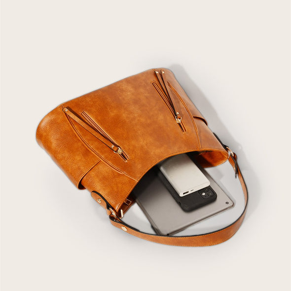 Lavawa Leather Tote Shoulder Bag Crossbody Bag Handbag Purse