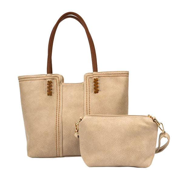 Lavawa Soft Pebbled Leather Tote Bag Crossbody Purse 2pcs Set