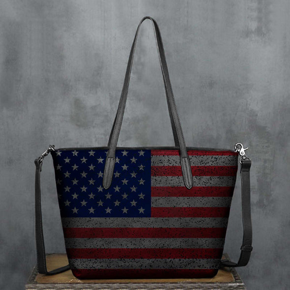 Patriotic American Flag Retro Tote Crossbody Handbag Purse