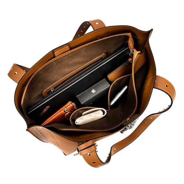 Lavawa Concho Fringe Studs Tote Wallet Shoulder Handbag Purse Set 2pcs