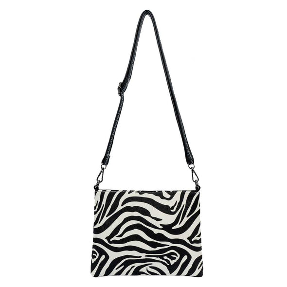 Lavawa Zebra Print Concho Crossbody Bag