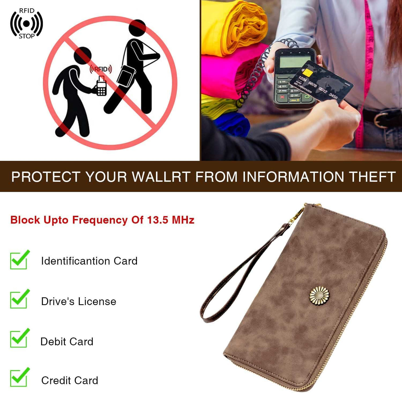 Leather Wallets For Women Lavawa Rfid Blocking Bifold Wristlet Card Holder  Ladies Travel Clutch Large Capacity Zip Around