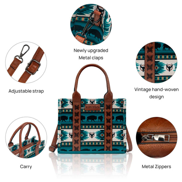 LAVAWA Tote Bags for Women Carry Purse Ladies Shoulder Bag Hobo Crossbody Purse Aztec